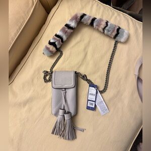Rebecca Minkoff Light Gray Crossbody Bag with Chain Strap